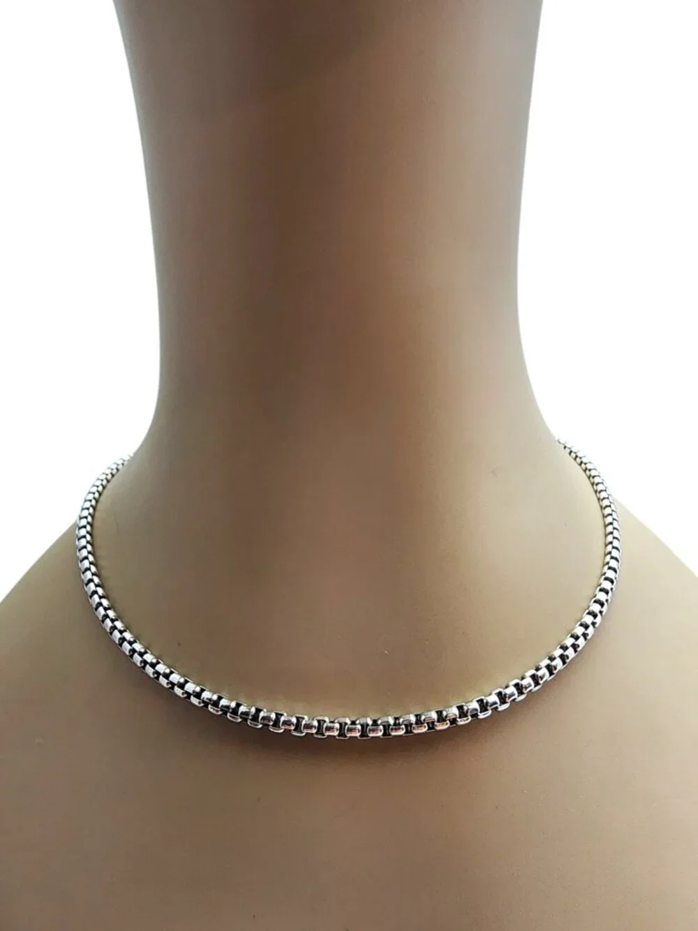 David Yurman Sterling and 14K Yellow Gold 3.5mm Box Chain Necklace 18